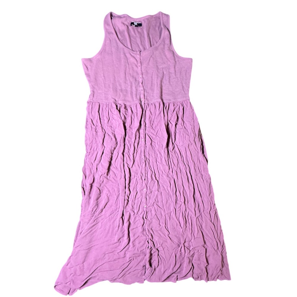 Frye Womens Sleeveless Button Down Midi Dress Dusty Rose Pink Size Large